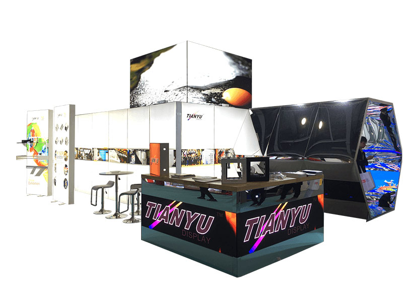 Venta al por mayor TIANYU M Series System Used Trade Show Booth custom indoor led screen wall