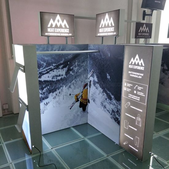 Feria sistema personalizado de montaña de nieve Tela iluminación Box 3x3m exposición muestra