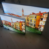 Exposición stand de doble cara retroiluminada Caja de luz Tela sin marco Caja de luz LED de bajo precio