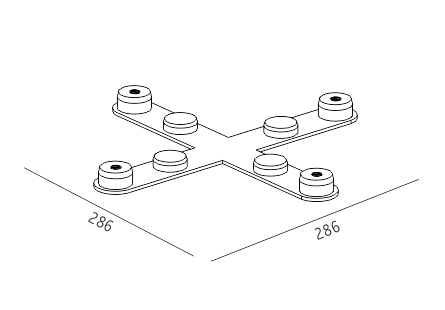 X forma del conector 4 formas